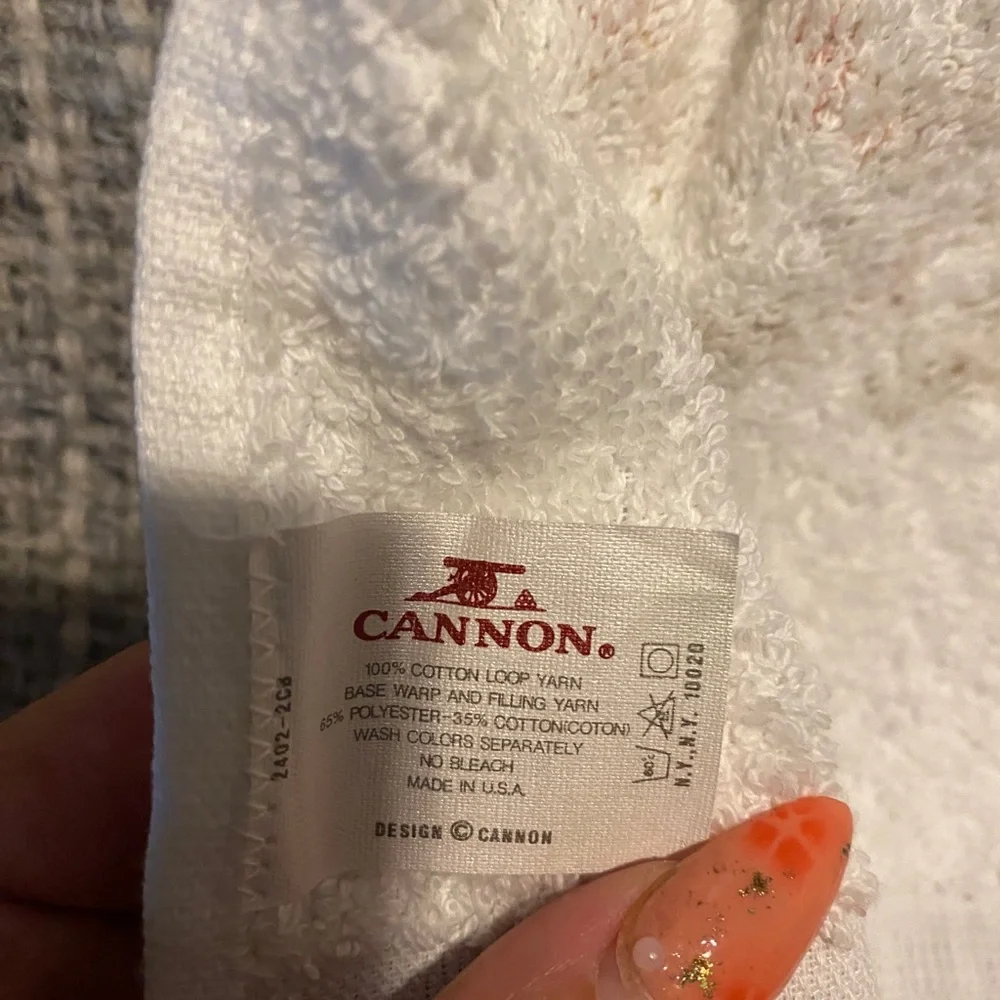 Vintage Cannon Jasmine Tea Embroidered Cottagecore Drawer Hand Towel